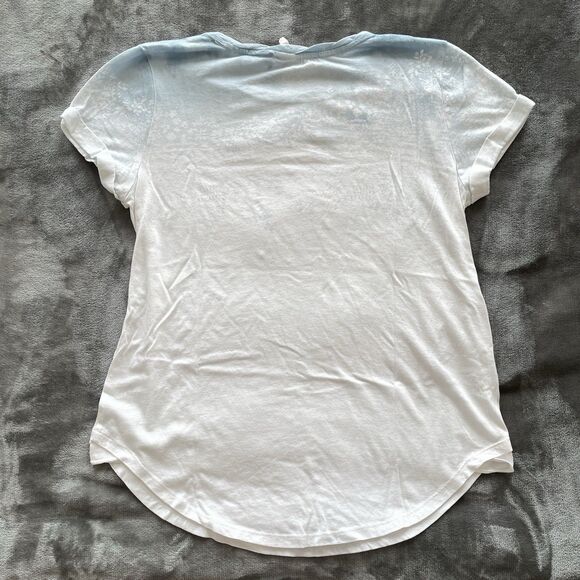 ANTHRO Akemi + Kin Tshirt Opening Day Tee Blue Floral Ombre Modal Womens Size M - Picture 3 of 11